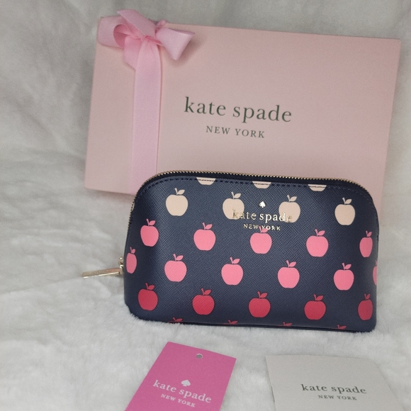 NWT Kate Spade Staci Small Red Apples Cosmetic Case MULTI - Picture 8 of 9